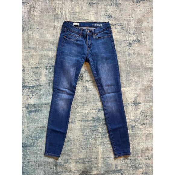 Gap 1969 Faded Medium Blue Denim Leggings Jeggings 26R - Picture 2 of 8